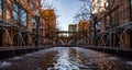 Store front with water feature Royalty Free Stock Photo