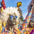 Outdoor street mannequin in hippie style