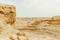 Outdoor summer landscape view on dry desert in Israel. Royalty Free Stock Photo