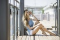 Outdoor summer portrait of fashionable woman in nice dress Royalty Free Stock Photo