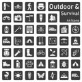 Outdoor and survival - icon set