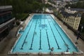 Outdoor swimming poll in Thermal Hotel, Karlovy Vary. Royalty Free Stock Photo