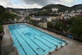 Outdoor swimming poll in Thermal Hotel, Karlovy Vary. Royalty Free Stock Photo