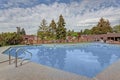 Outdoor swimming pool at apartment complex