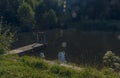 Outdoor swimming pool near Vysoke nad Jizerou town Royalty Free Stock Photo