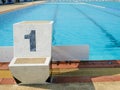 Outdoor swimming start platform Royalty Free Stock Photo