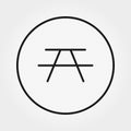 Outdoor table with benches. Camping table. Icon. Vector. Editable Thin line Royalty Free Stock Photo