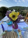 Outdoor Table Set For Meal Royalty Free Stock Photo