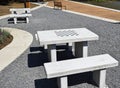 Outdoor tables for playing chess Royalty Free Stock Photo