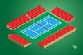 Outdoor tennis court green background