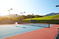 Outdoor tennis court with nobody in Malibu