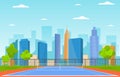 Outdoor Tennis Court Sport Game Recreation Cartoon City Landscape