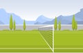 Outdoor Tennis Court Sport Game Recreation Cartoon Nature Landscape