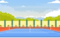 Outdoor Tennis Court Sport Game Recreation Cartoon Nature Landscape