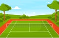 Outdoor Tennis Court Sport Game Recreation Cartoon Nature Landscape