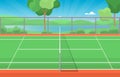 Outdoor Tennis Court Sport Game Recreation Cartoon Nature Landscape