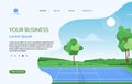 Outdoor Tennis Court Sport Game Recreation Landing Page Web Template