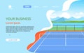 Outdoor Tennis Court Sport Game Recreation Landing Page Web Template