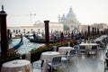 Outdoor terrace cafe overlooking the Grand canal