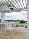 Outdoor terrace with seating Royalty Free Stock Photo