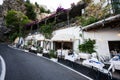 Outdoor terrace tables restaurant in Positano, Italy