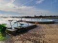 Outdoor thermal pool at Therme, Balotesti, Romania Royalty Free Stock Photo