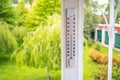 Outdoor thermometer Celsius on a country house