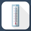 Outdoor thermometer flat icon with long shadow Royalty Free Stock Photo