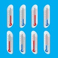 Outdoor Thermometer. Hot and cold temperature. Flat 3d vector isometric illustration