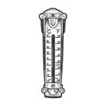 outdoor thermometer sketch vector illustration