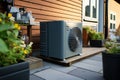 Outdoor unit of air source heat pump Royalty Free Stock Photo