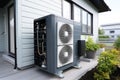 Outdoor unit of air source heat pump Royalty Free Stock Photo