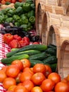 Outdoor vegetable market summer produce Royalty Free Stock Photo