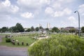 Outdoor vicinity scene of the Roman Catholic church building landscape at Minor Basiclica of St Anne\'s church.