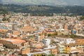 Outdoor view of beautiful panoramic view of the city of Otavalo in Ecuador