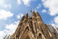 Outdoor view of the Sagrada Familia in Barcelona, Spain