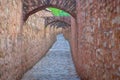 Outdoor view of stoned path of Amber fort. Jaipur, Rajasthan, India Royalty Free Stock Photo