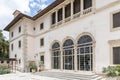 Outdoor view of The Vizcaya Museum and Garden. Nature landscape and building scenery.