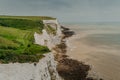 Outdoor view of White Cliffs of Dover, beautiful landscape. East Sussex, England. Coastal landscape. Seven Sisters National Park. Royalty Free Stock Photo