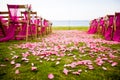 Outdoor wedding scene Royalty Free Stock Photo