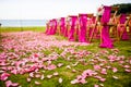 Outdoor wedding scene Royalty Free Stock Photo