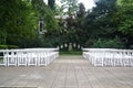 Outdoor Wedding Ceremony Seating During the Springtime Royalty Free Stock Photo