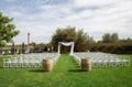 Outdoor Wedding Ceremony at a Winery Royalty Free Stock Photo