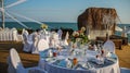 Outdoor Wedding Reception Setting Royalty Free Stock Photo