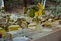 Outdoor wedding table detailed with decoration