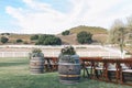 Outdoor winery wedding venue, ceremony Royalty Free Stock Photo