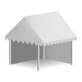 Outdoor white tent mockup, realistic style