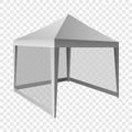 Outdoor white tent mockup, realistic style
