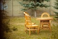 Outdoor wicker furniture Royalty Free Stock Photo