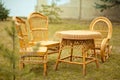 Outdoor wicker furniture Royalty Free Stock Photo